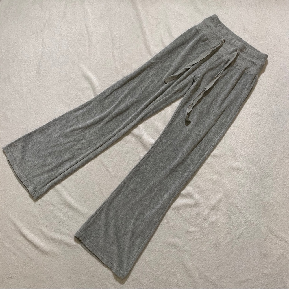 Pink Rose Wide Gray Sweatpants
